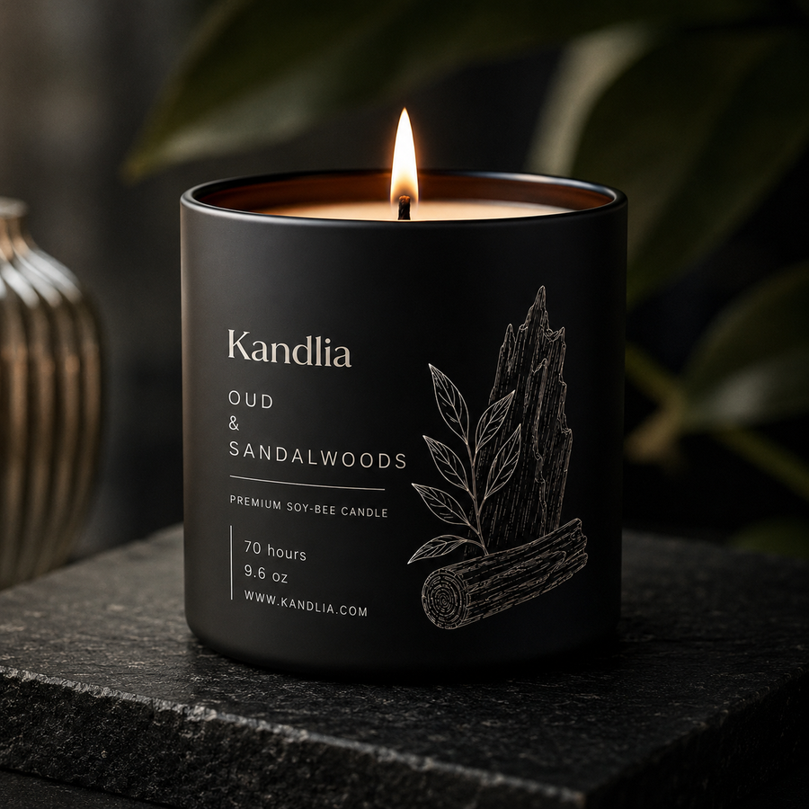 Oud & Sandalwood Scented Candle